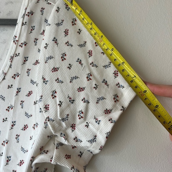 Old Navy Floral Button Front Ribbed Scoop Neck Tee 2X NWT Cottagecore Stretch - Picture 9 of 15